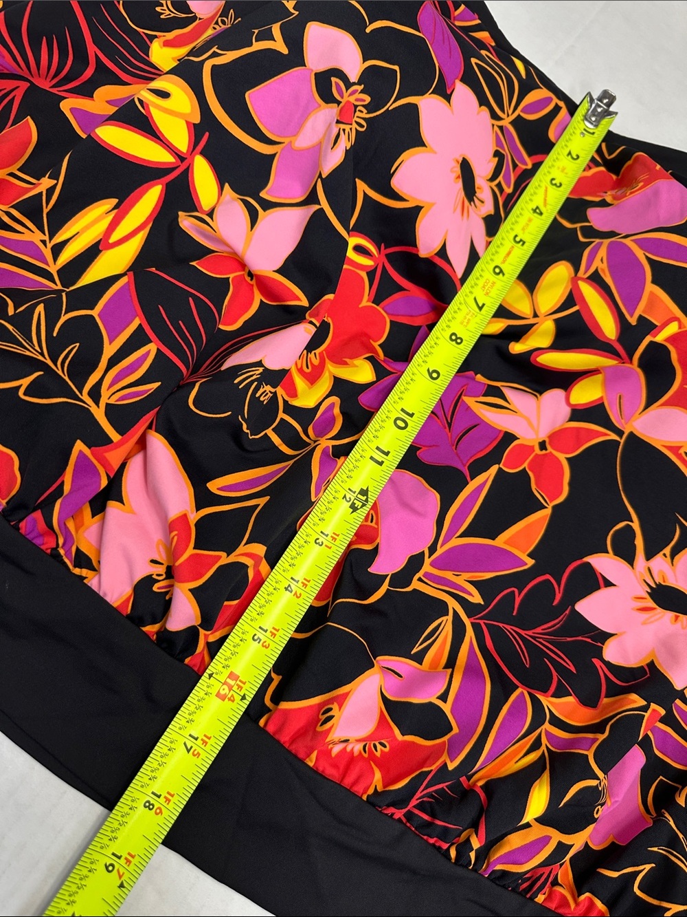 Lands End Tankini Swim Top Black Pink Floral Swimwear Womens Plus Size 24W - Picture 9 of 9